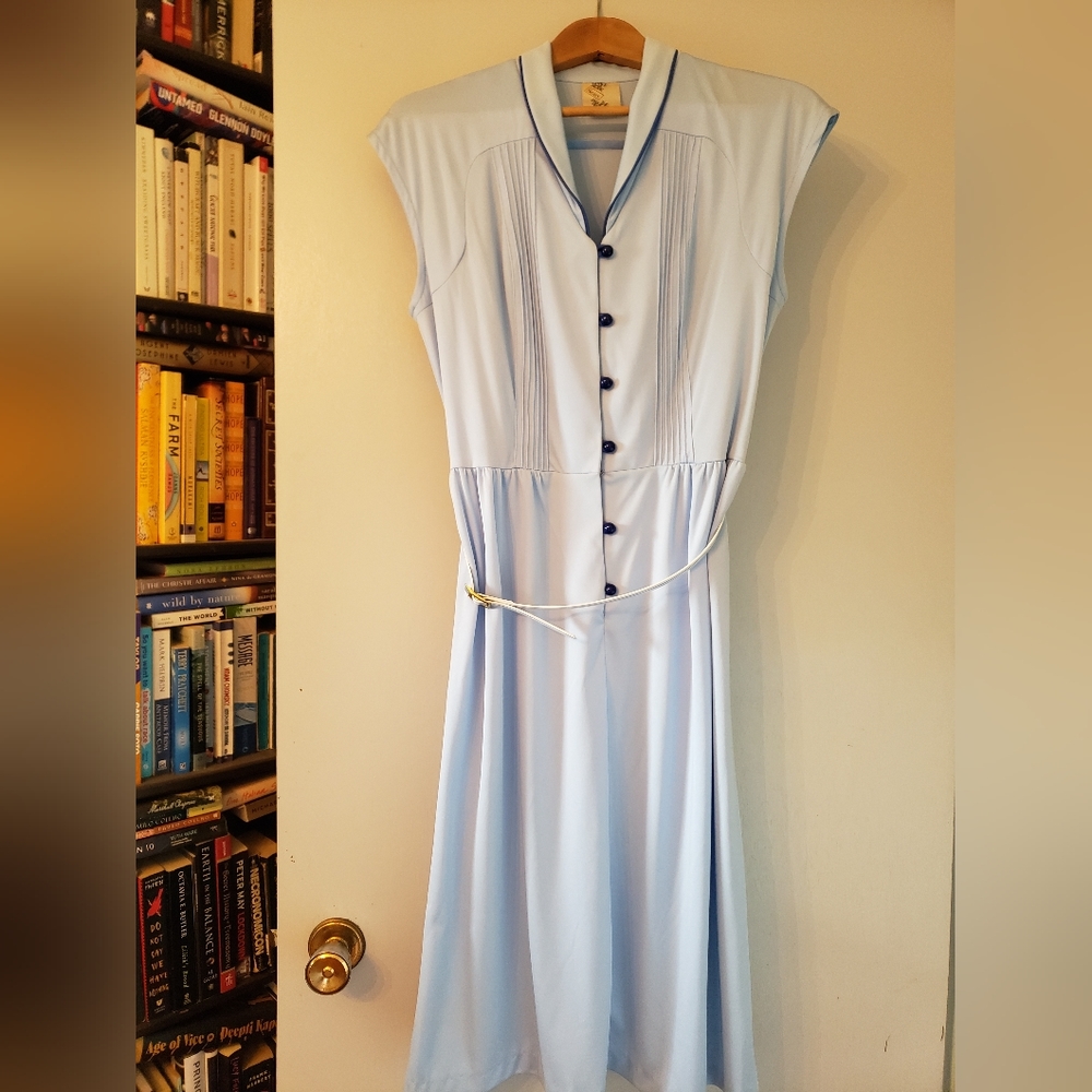 Vintage sears blue dress with belt